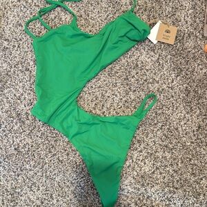 Toast Swim X Free People One Piece in Fern Green XL NWT